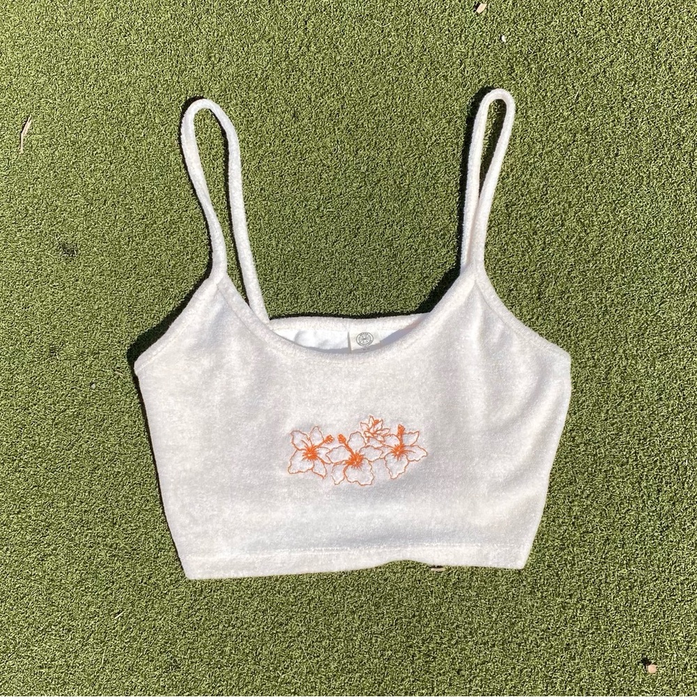 Urban Outfitters Hawaiian fuzzy crop top tank